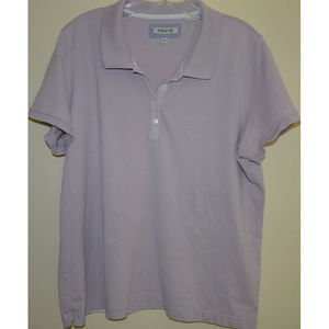Orvis Women's XL Pima Cotton Lycra Blend Casual Polo Shirt Light Purple Lavender